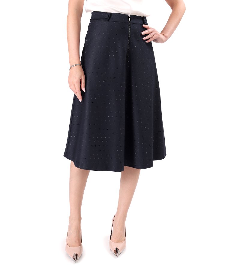 Midi skirt in polka-dot fabric