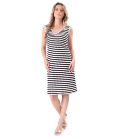 Sleeveless viscose-blend knitted dress