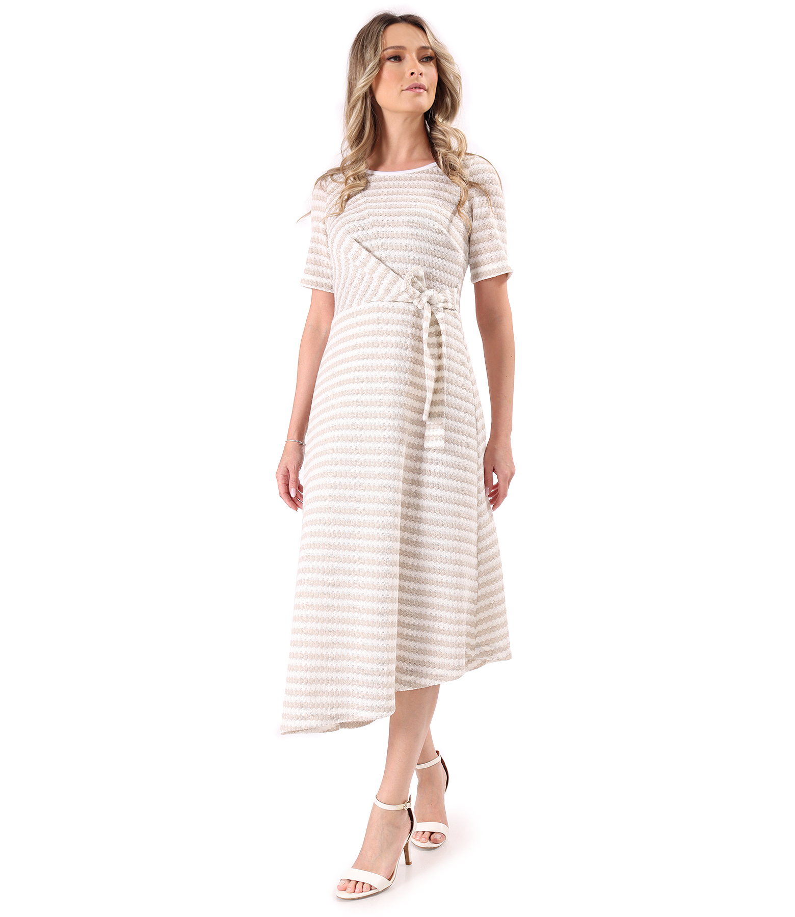 Midi knitted viscose-blend dress