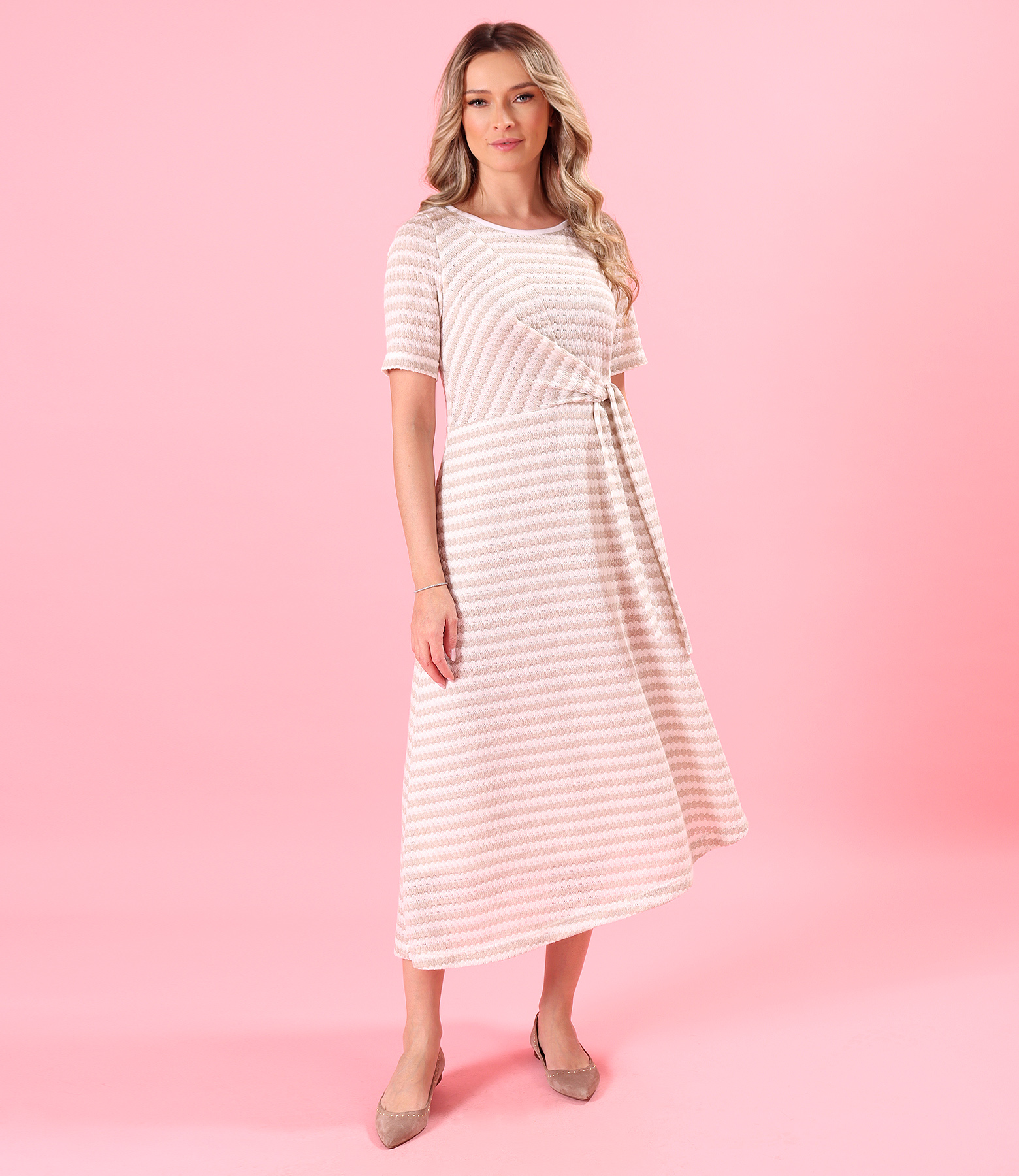 Midi knitted viscose-blend dress