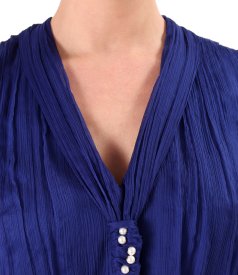 Evening dress in natural silk chiffon