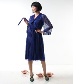 Evening dress in natural silk chiffon