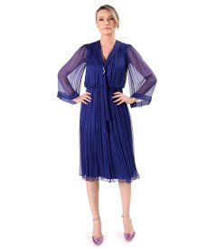 Evening dress in natural silk chiffon