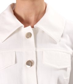 Ivory denim-type cotton jacket