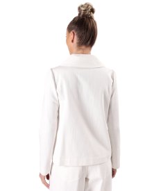 Ivory denim-type cotton jacket
