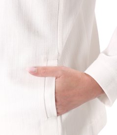 Ivory denim-type cotton jacket