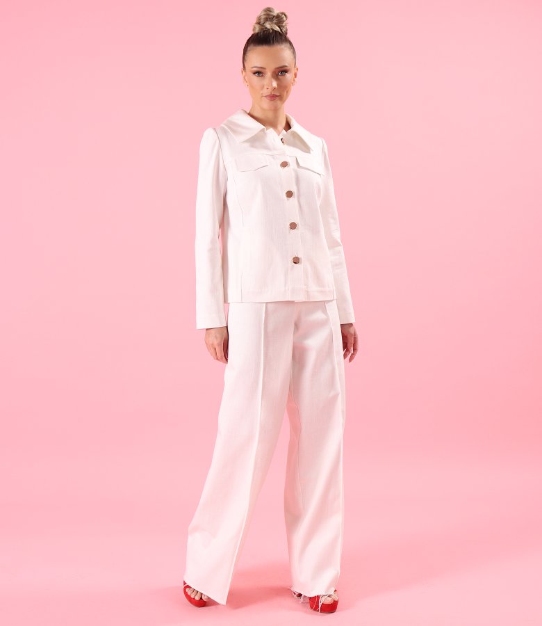 Ivory denim-type cotton jacket