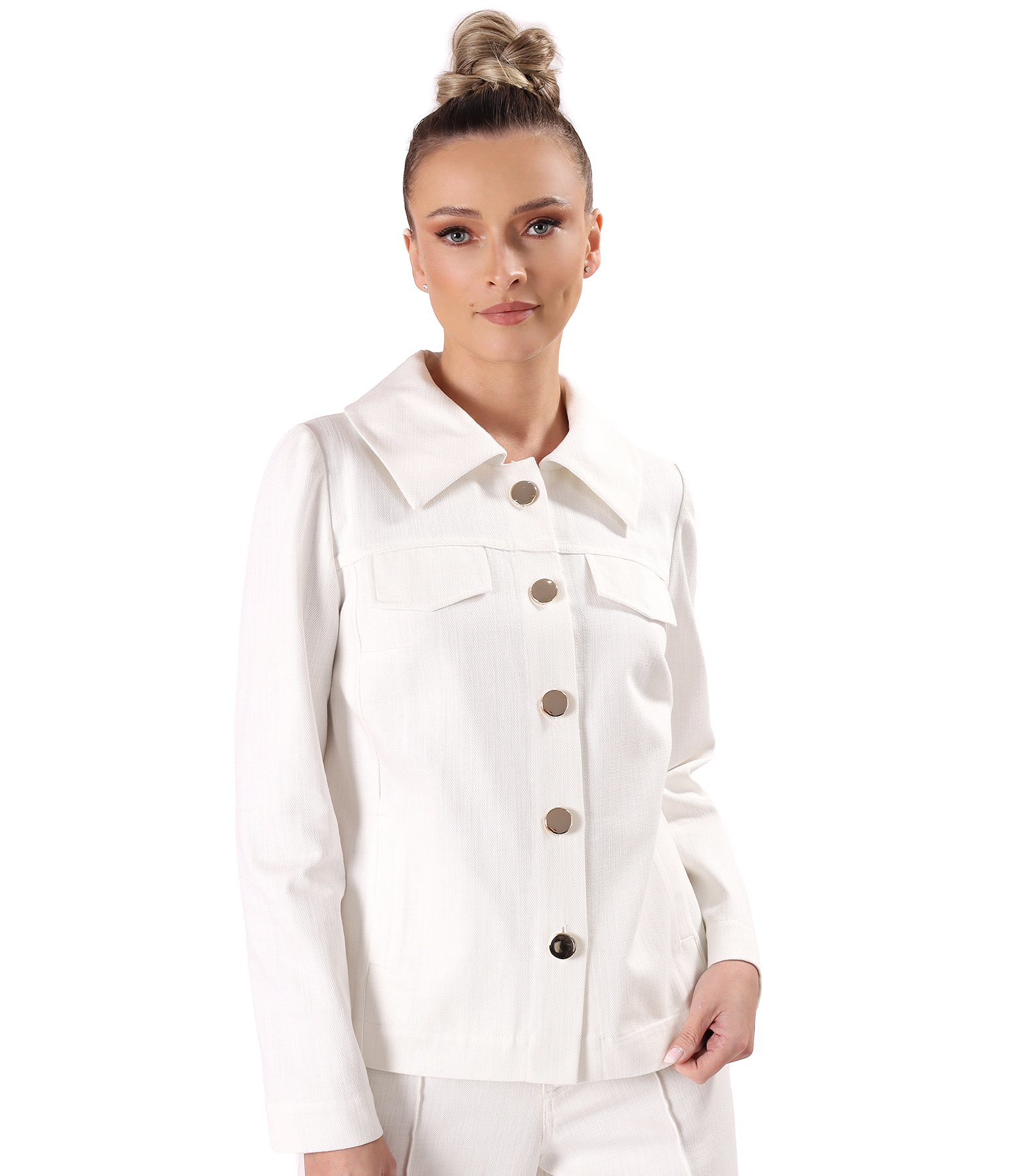 Ivory denim-type cotton jacket