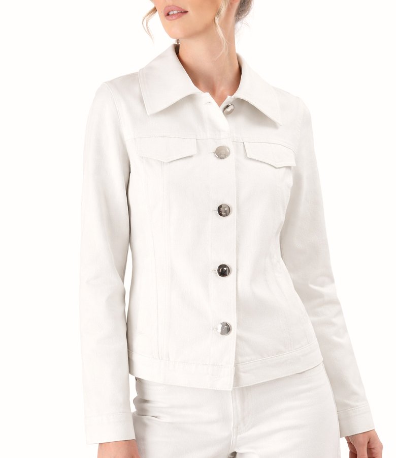 Ivory denim-type cotton jacket
