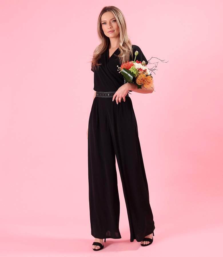 Evening jumpsuit made of viscose