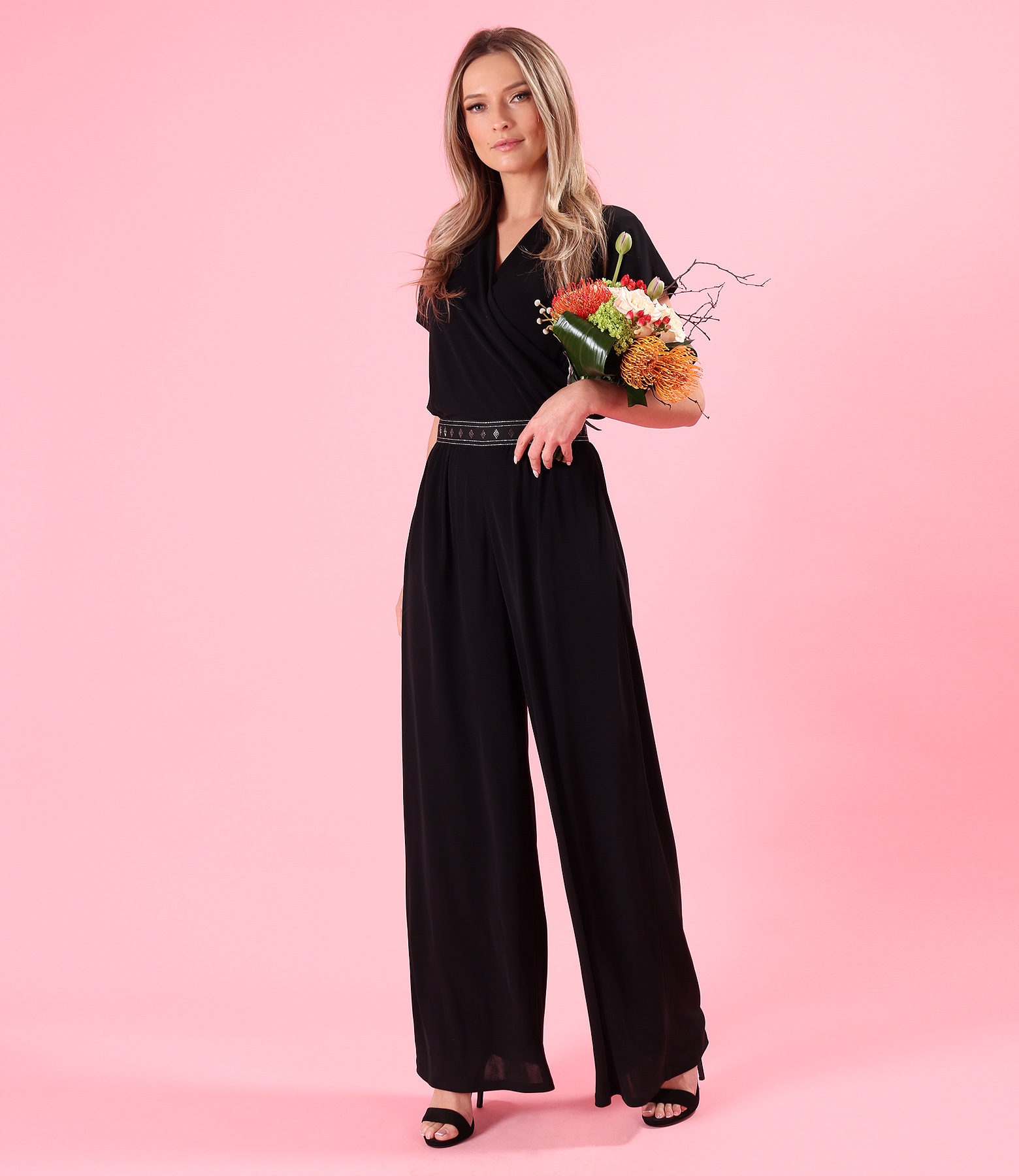 Evening jumpsuit made of viscose