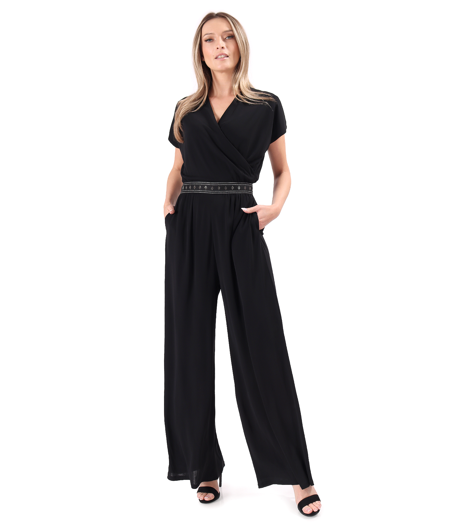 Evening jumpsuit made of viscose