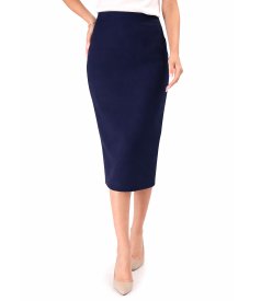 Midi tapered skirt in elastic fabric with viscose