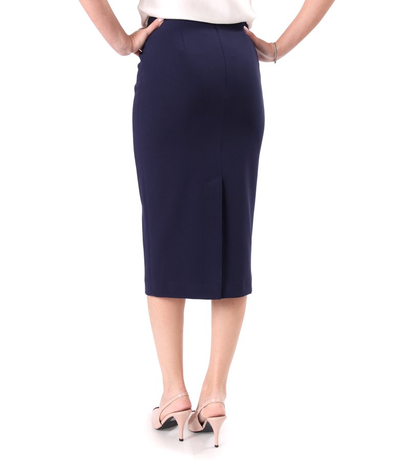 Midi tapered skirt in elastic fabric with viscose