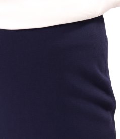 Midi tapered skirt in elastic fabric with viscose
