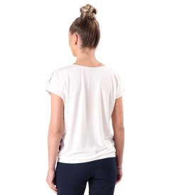 Relaxed-fit blouse with a floral-print satin viscose front