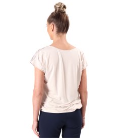 Relaxed-fit blouse with a geometric-print satin viscose front