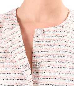 Sacou elegant din dantela cu bumbac decorat cu cristale