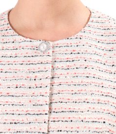 Sacou elegant din dantela cu bumbac decorat cu cristale