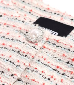 Sacou elegant din dantela cu bumbac decorat cu cristale