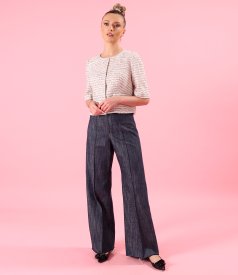 Sacou elegant din dantela cu bumbac decorat cu cristale