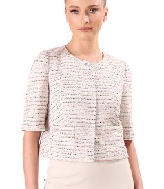 Sacou elegant din dantela cu bumbac si fir de efect