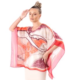 Elegant butterfly blouse in printed chiffon
