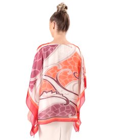 Elegant butterfly blouse in printed chiffon