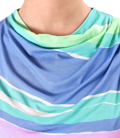 Relaxed-fit striped stretch jersey blouse with pleated shoulder detail