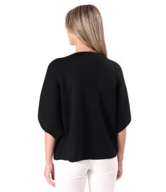Relaxed-fit knitted cardigan with gold brooch-style buttons