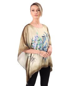 Elegant butterfly blouse in printed chiffon