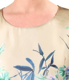 Elegant butterfly blouse in printed chiffon