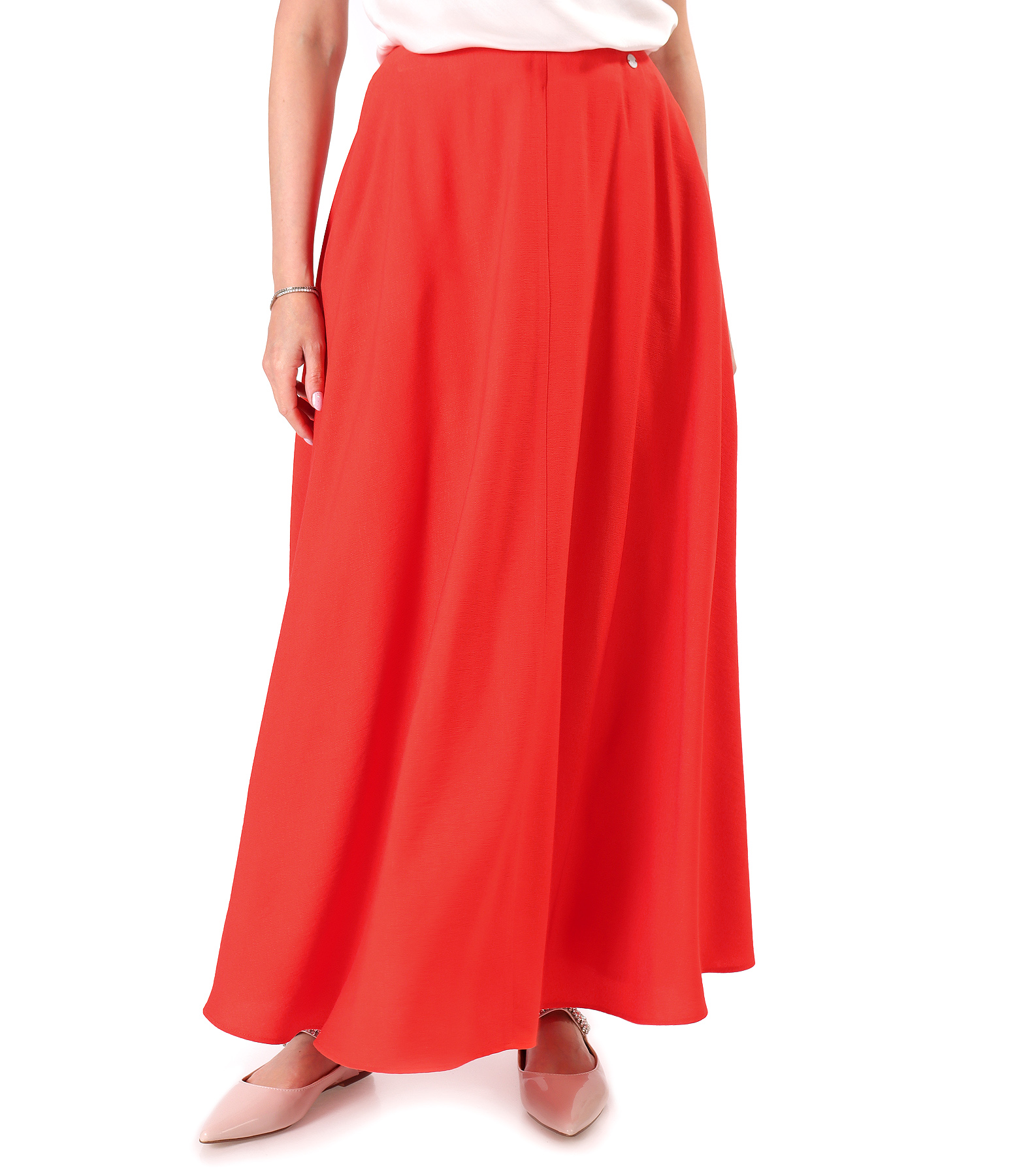 Long skirt in lightly crinkled viscose