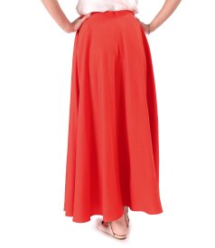Long skirt in lightly crinkled viscose