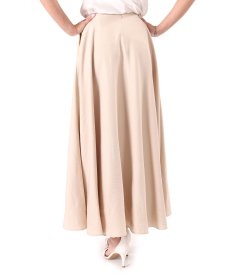Long skirt in lightly crinkled viscose