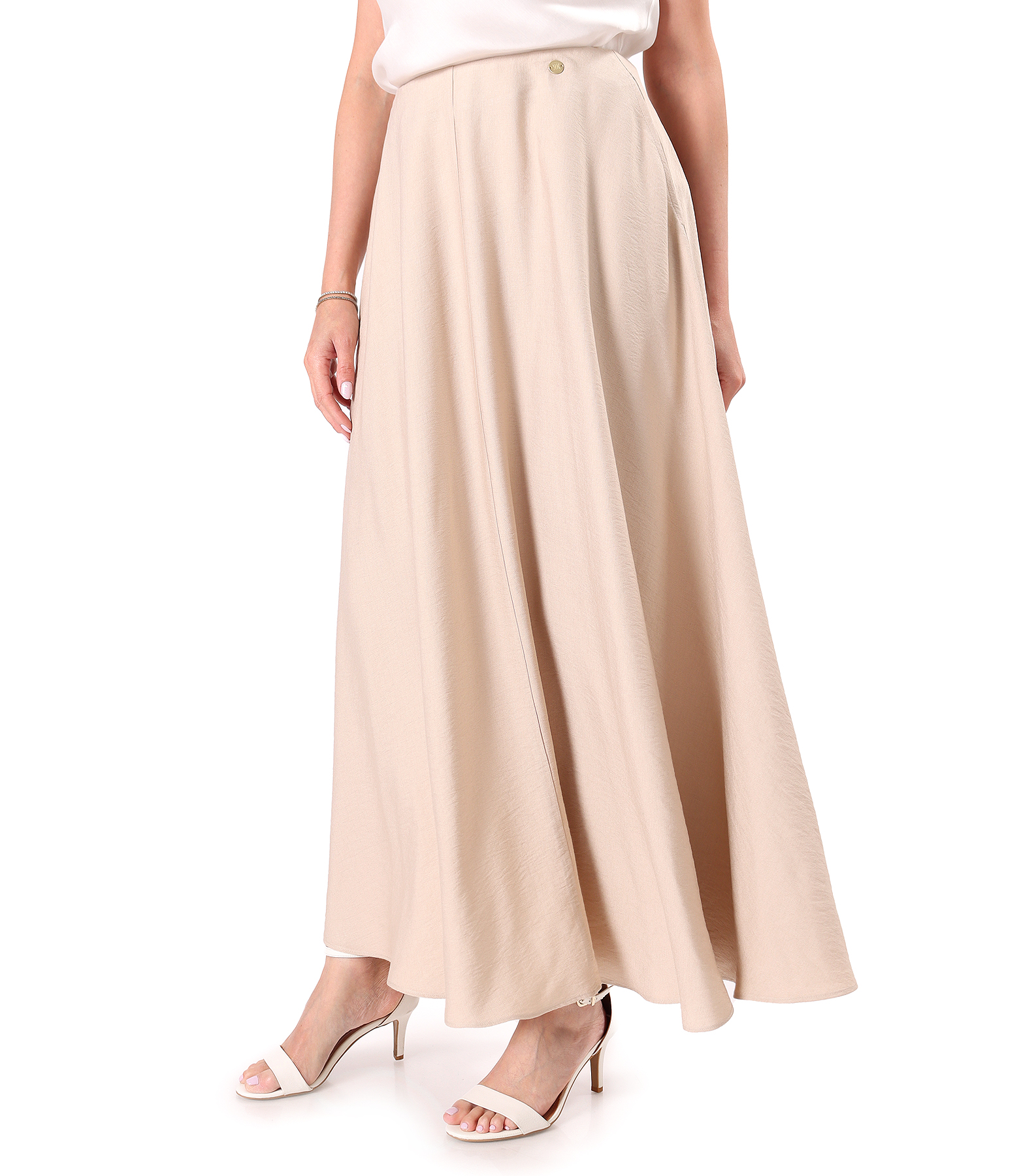 Long skirt in lightly crinkled viscose