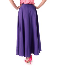 Long skirt in lightly crinkled viscose
