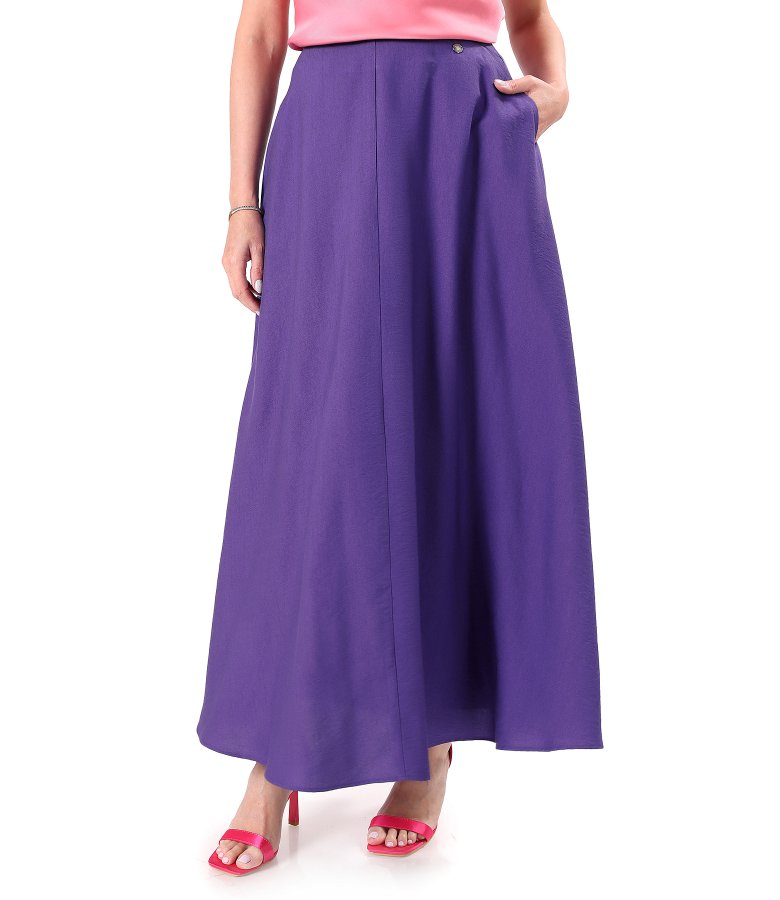 Long skirt in lightly crinkled viscose