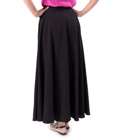 Long skirt in lightly crinkled viscose