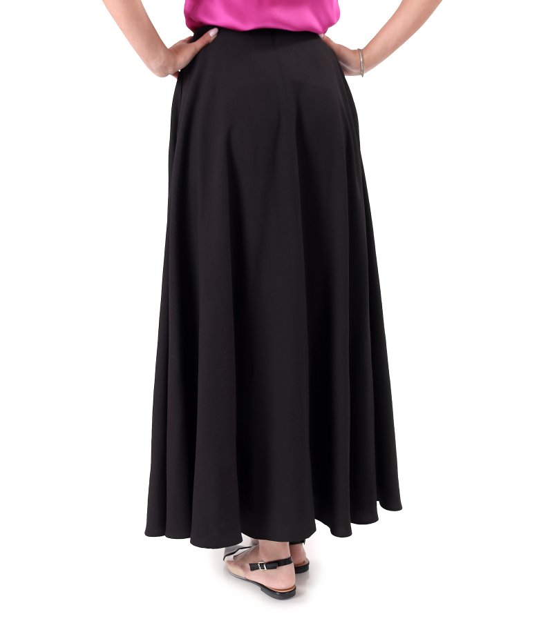 Long skirt in lightly crinkled viscose