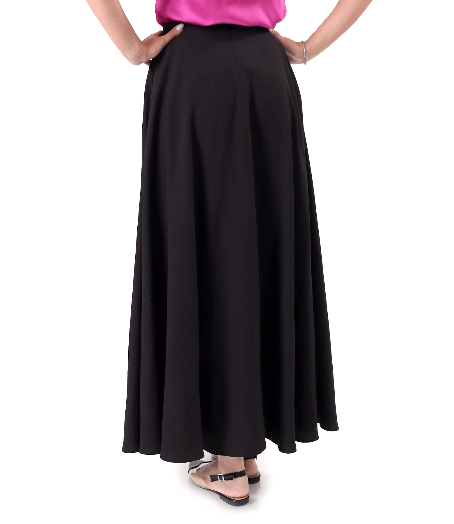 Long skirt in lightly crinkled viscose