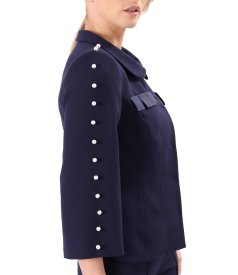 Elegant jacket with decorative pearls