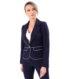 Jacket in stretch viscose-blend fabric