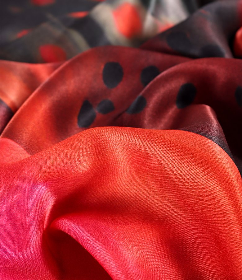 Midi dress with straps in satin viscose