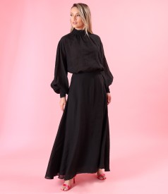 Bluza cu fusta lunga din tencel