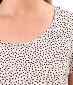 Relaxed-fit polka-dot print viscose blouse