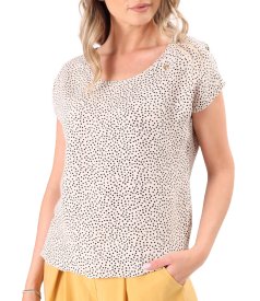 Viscose blouse printed with polka dots