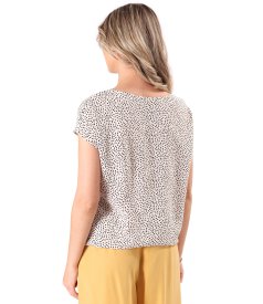 Relaxed-fit polka-dot print viscose blouse