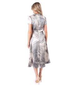 Elegant midi dress made of viscose-rich organza with a metallic effect