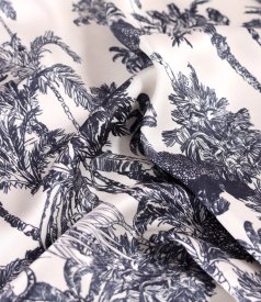 Relaxed-fit trousers in printed satin viscose